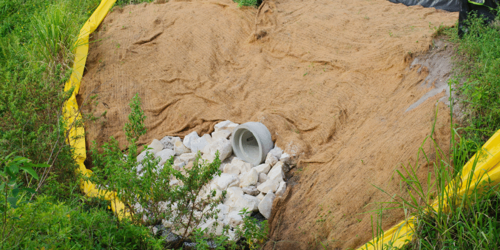 slit fencing with Stormwater drain