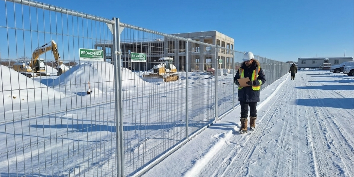 Site manager inspecting a Broadfence perimeter